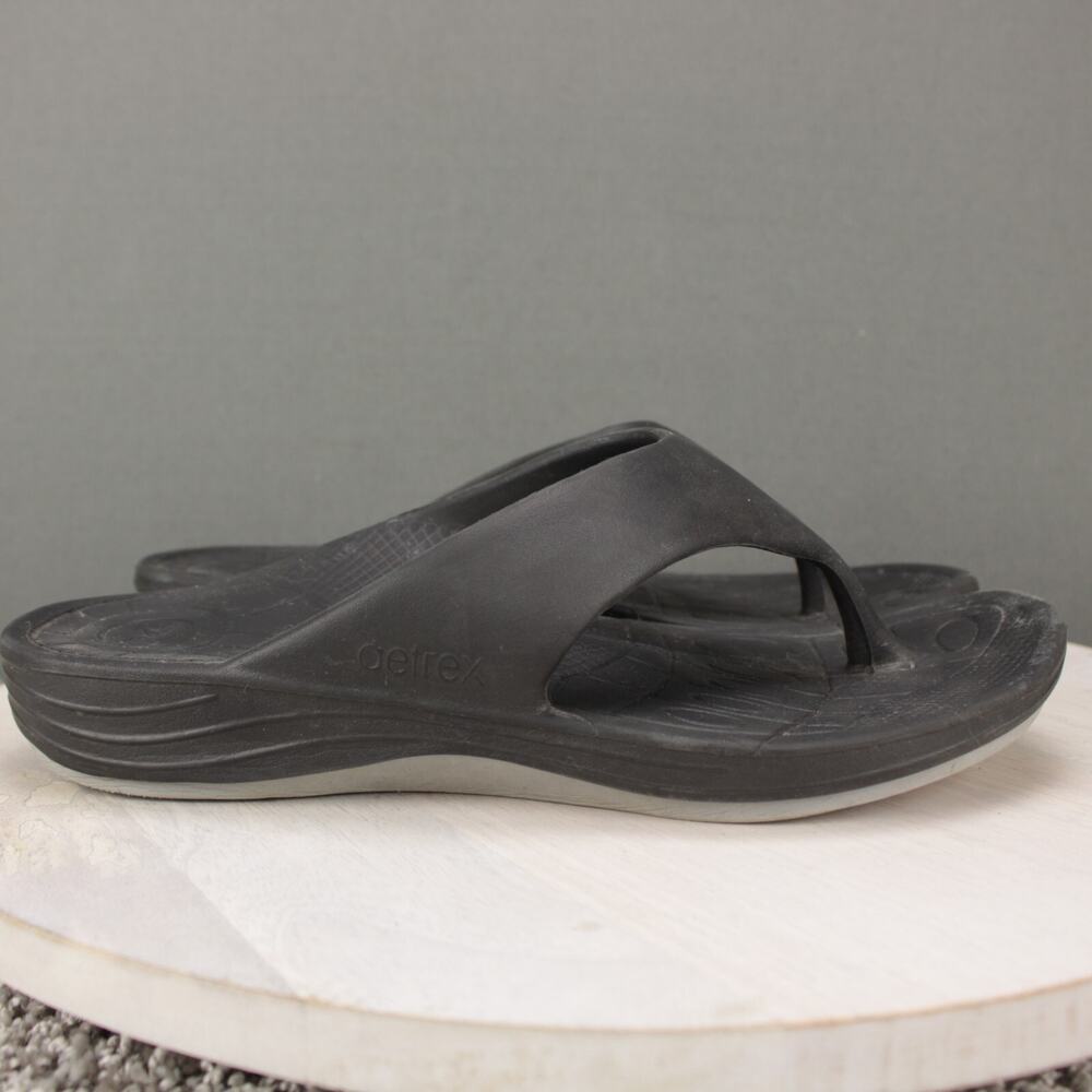Aetrex Comfort Slide Sandals Mens 10 Black Synthetic Orthopedic